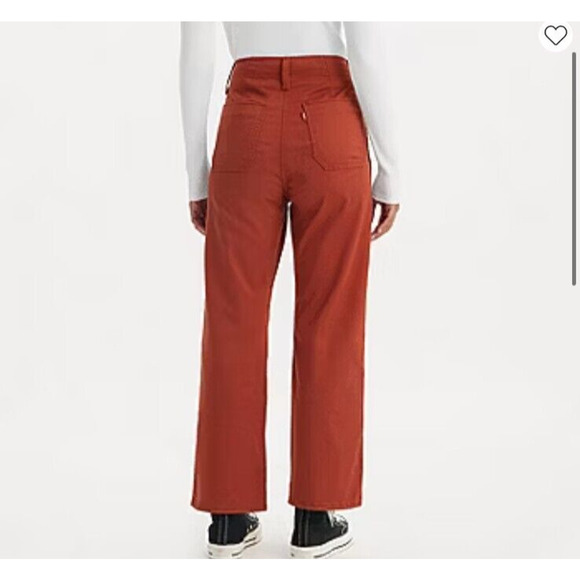 NEW Levis Womens Surplus High Rise Straight Leg Pants Burnt Red Stretch 28/6 - Picture 2 of 4